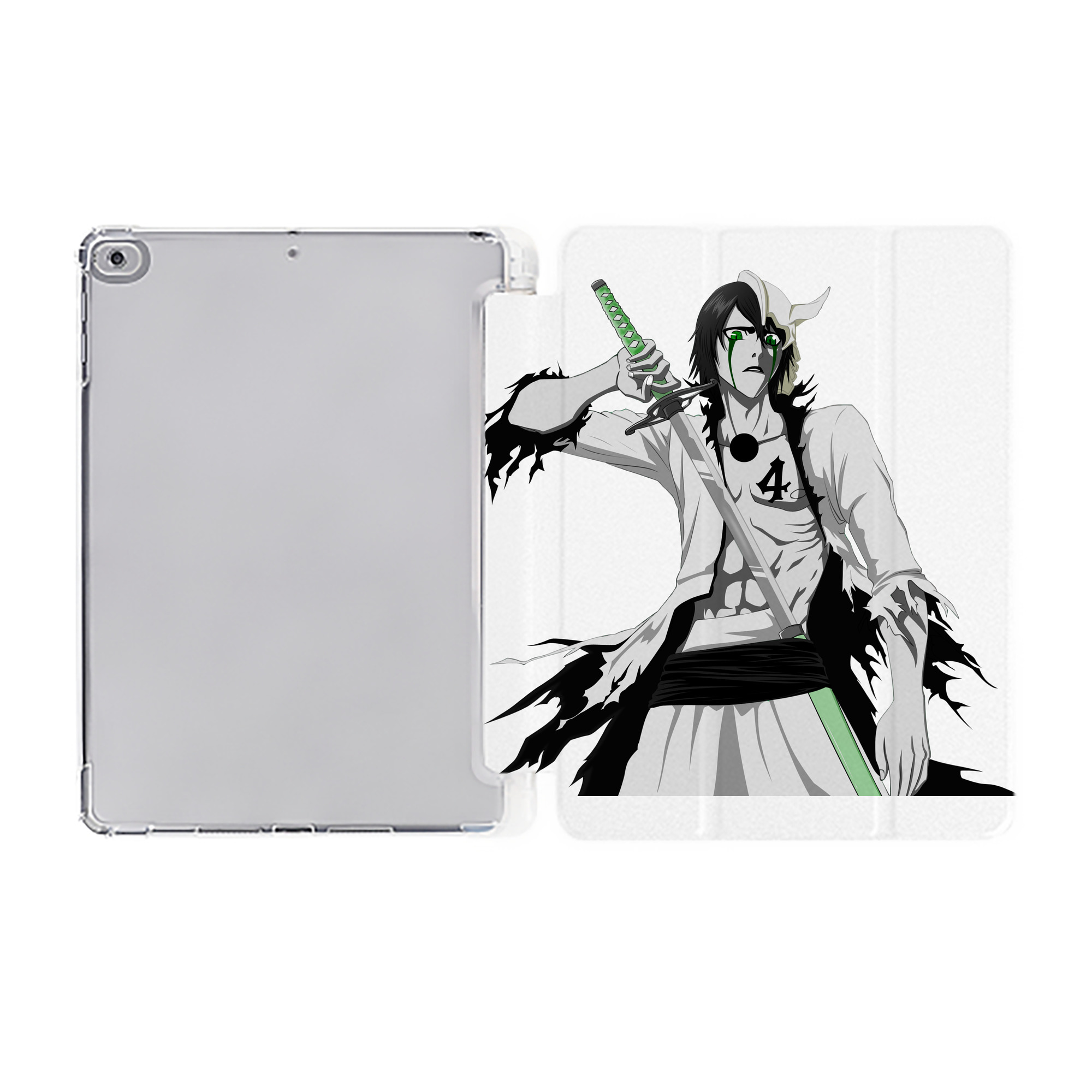 （画像用） ブリーチ ウルキオラ·シファー BLEACH Ulquiorra cifer IPad ケース ペン収納付き 三つ折りスタンド PUレザー×シリコン 対応機種9.5/10.5/10.9インチ